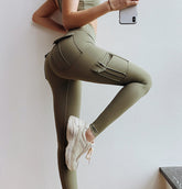 Leggings de cintura alta con bolsillos